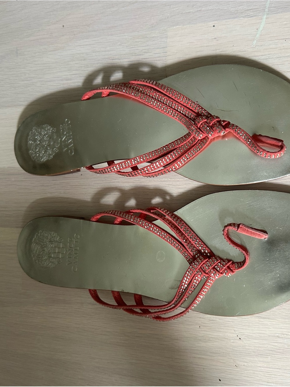 Vince Camuto Coral Beaded Strappy Thong Sandals
